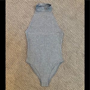 Out From Under Grey Halter Bodysuit